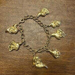 Disney Seven Dwarfs Gold Charm Vintage Bracelet